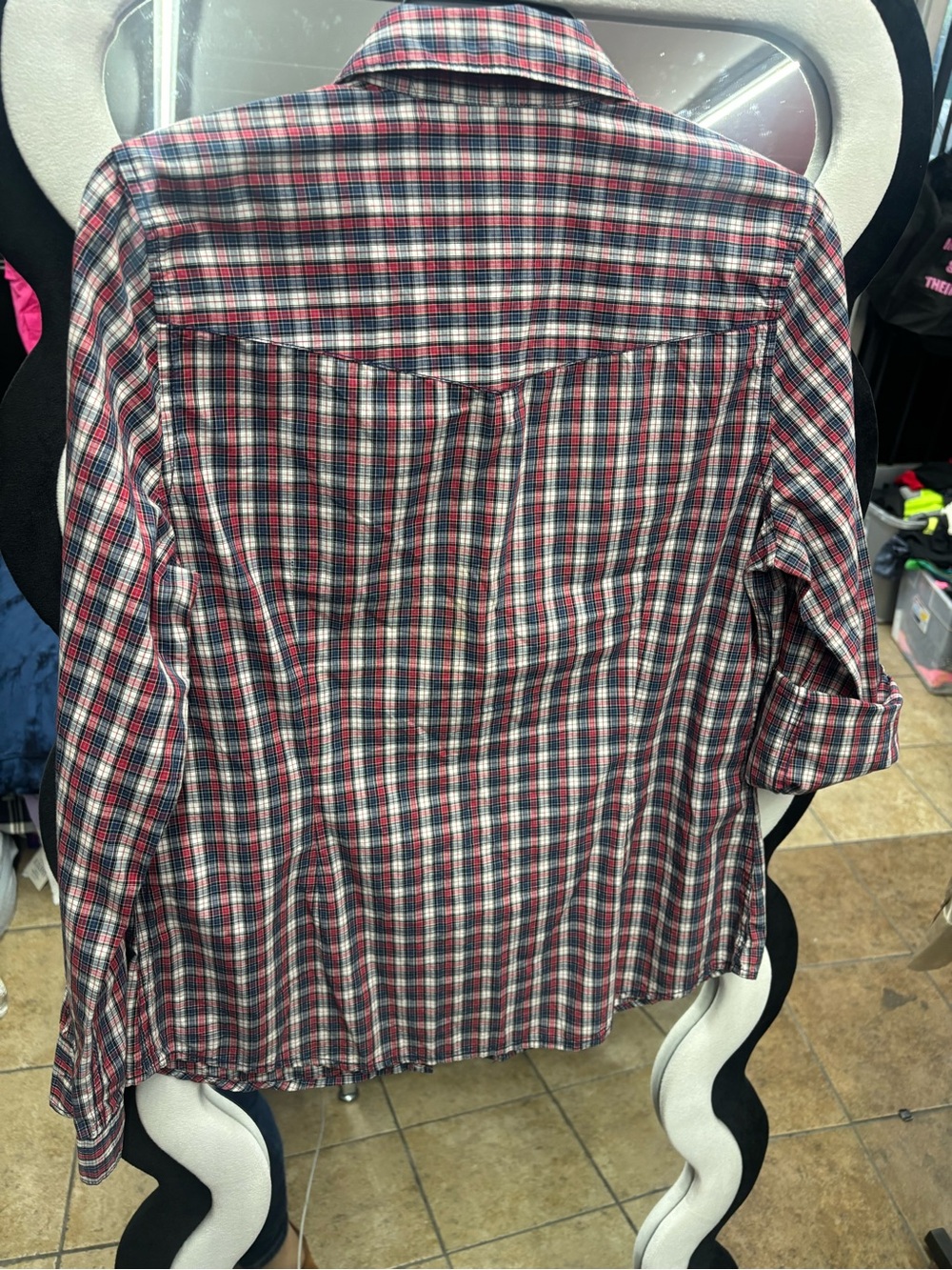 H&M Red, White & Blue Plaid Button-Up Shirt - Picture 4 of 4